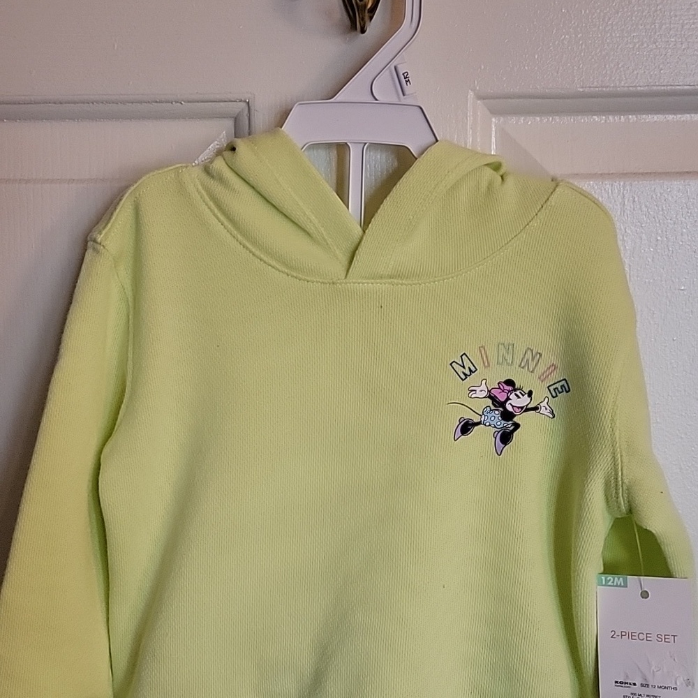 Disney and Jumping Beans Minnie Mouse 2-piece set, 12m hoodie and shorts. NWT - Picture 2 of 8